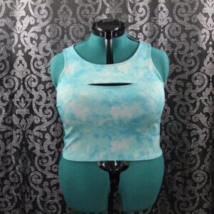 Decree Crop Top Blue Tie-Dye XL/2XL